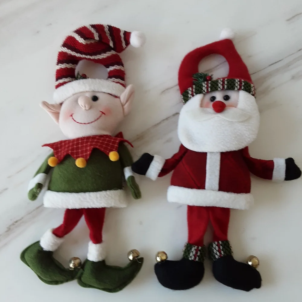 VTG FELT CHRISTMAS GNOMES WITH SILVER BELLS